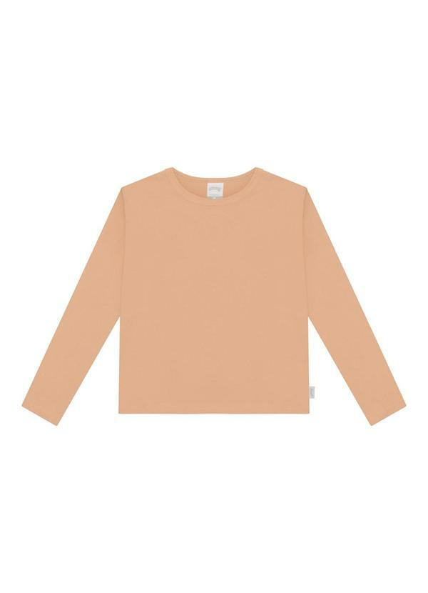 Vista 2 Blusa Básica de Mangas Longas em Meia Malha Rosa Alakazoo Alakazoo