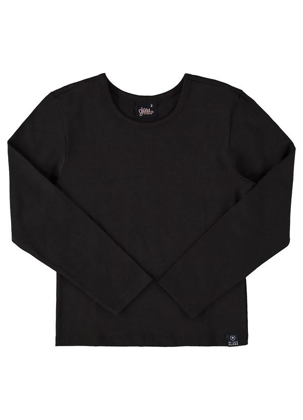 Vista 2 Blusa Básica em Cotton Juvenil Preto Gloss Gloss