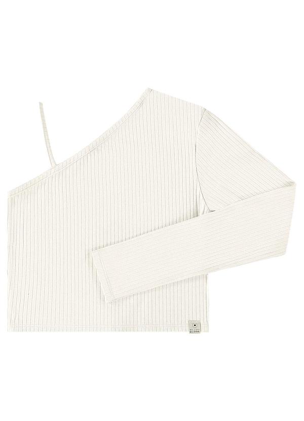 Vista 2 Blusa Básica em Ribana Juvenil Off White Gloss Gloss