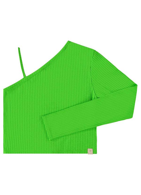 Vista 2 Blusa Básica em Ribana Juvenil Verde Gloss Gloss
