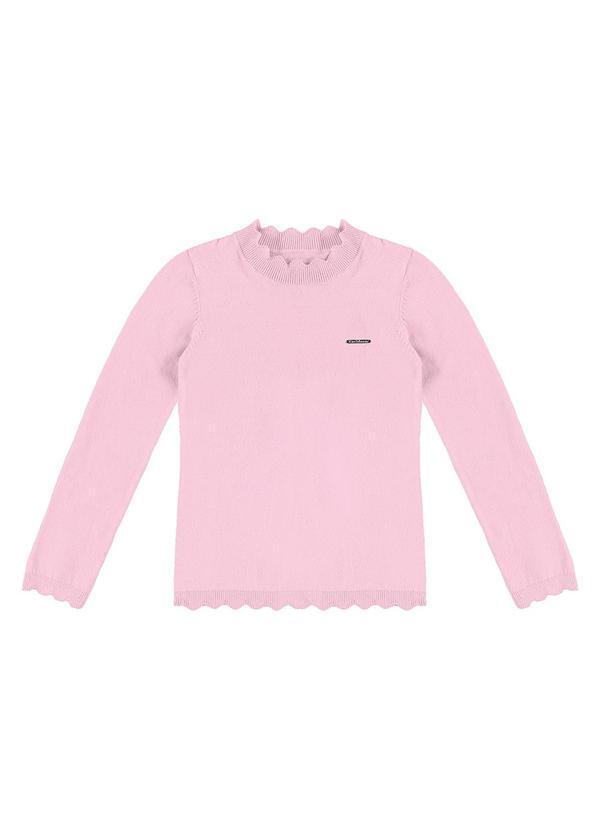 Blusa Básica em Tricô Rosa Claro