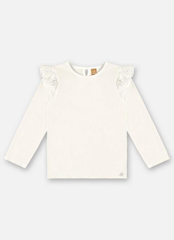 Vista 2 Blusa Básica Infantil Menina Off White Up Baby Up Baby