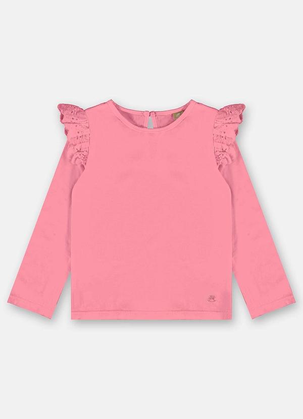 Vista 2 Blusa Básica Infantil Menina Rosa Up Baby Up Baby