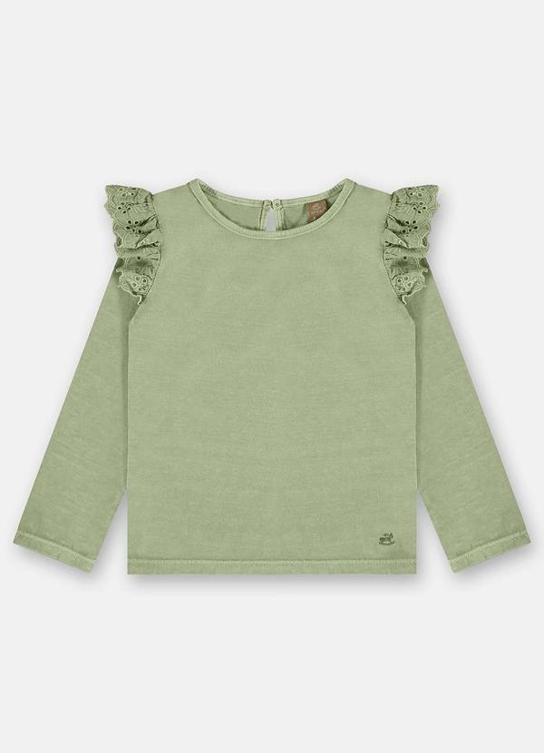 Vista 2 Blusa Básica Infantil Menina Verde Up Baby Up Baby