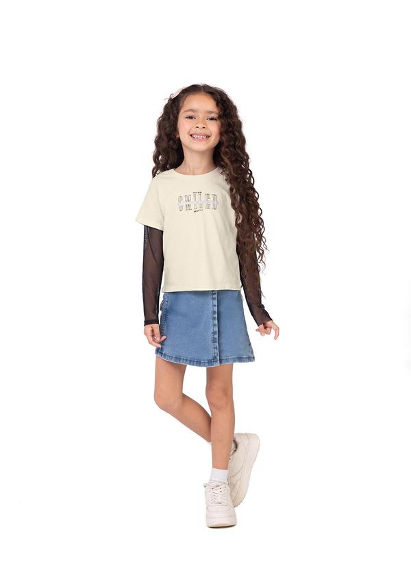 Vista 2 Blusa Box Smiled Menina Bege Malwee Kids Malwee Kids