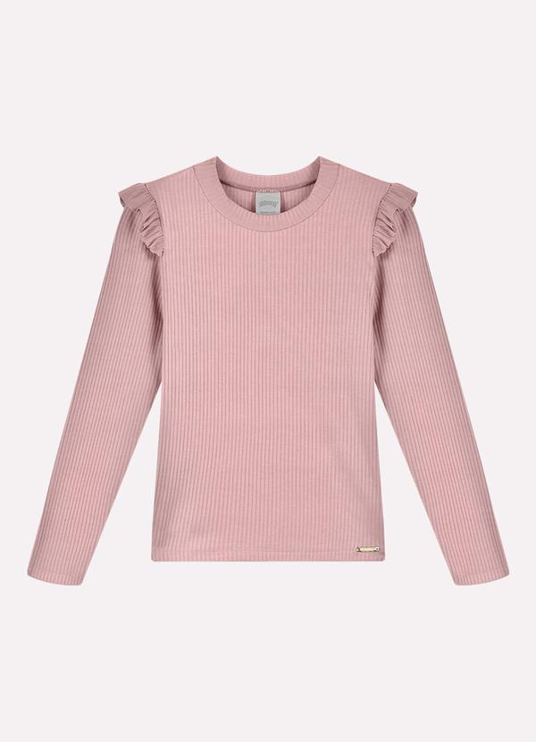 Blusa Canelada de Mangas Longas Menina Laranja