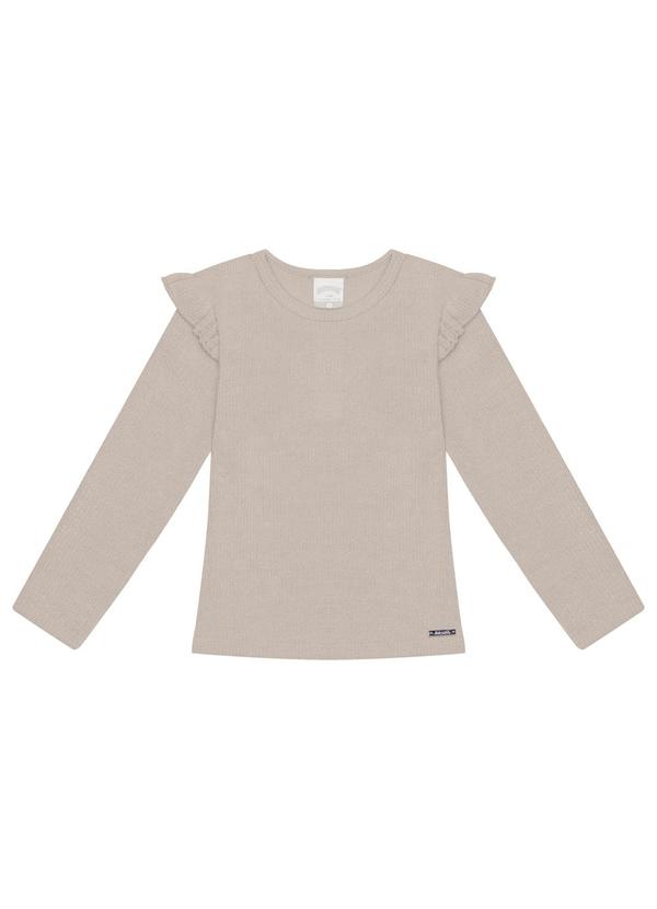 Vista 2 Blusa com Babados no Ombro Bege Alakazoo Alakazoo