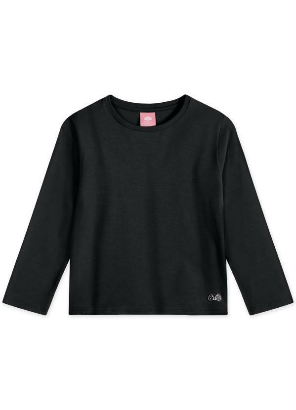 Vista 2 Blusa com Tecnologia Thermo Bebê Preto Lilica Ripilica Lilica Ripilica