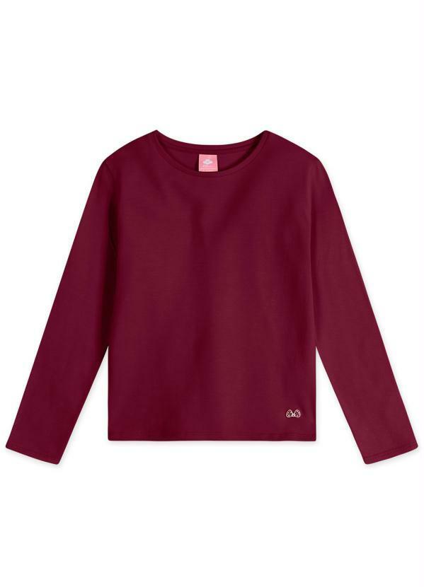 Vista 2 Blusa com Tecnologia Thermo Infantil Bordô Lilica Ripilica Lilica Ripilica