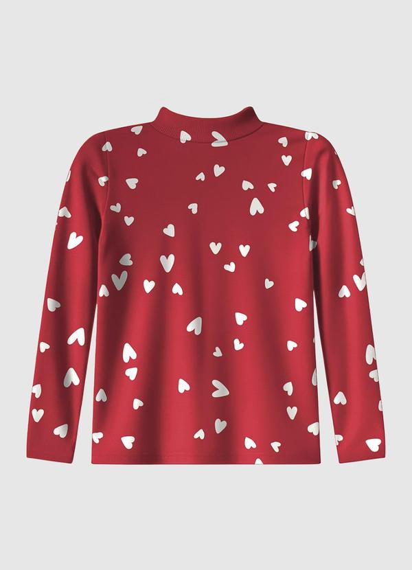 Blusa Corações em Ribana Vermelho