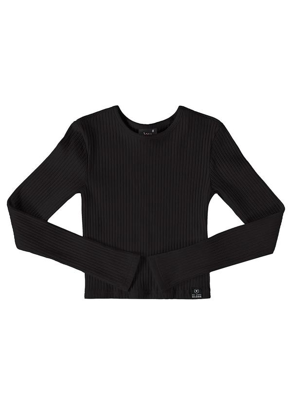 Blusa Cropped Básica Juvenil Preto