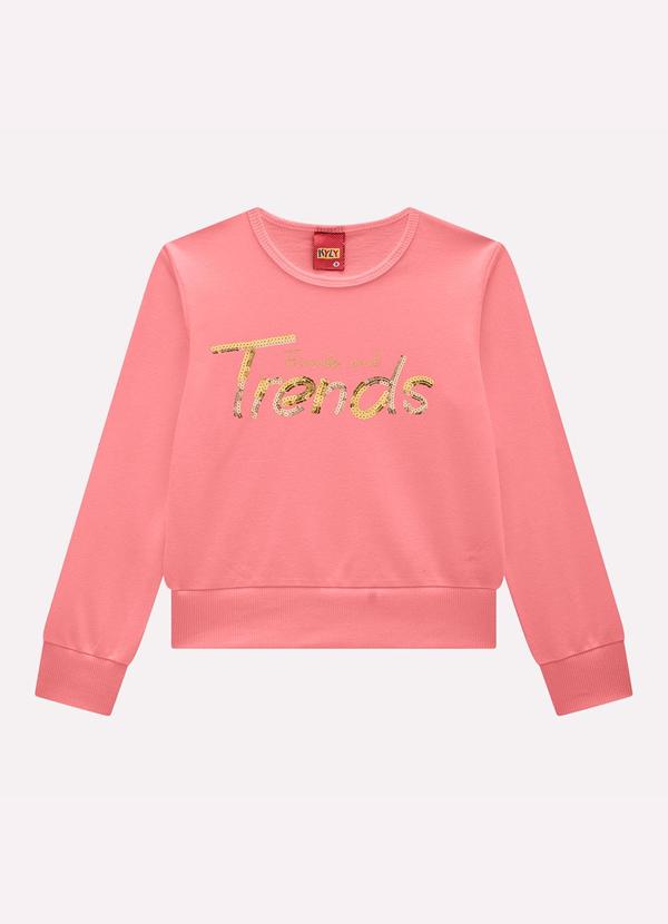 Blusa Cropped Infantil Menina Lettering Rosa