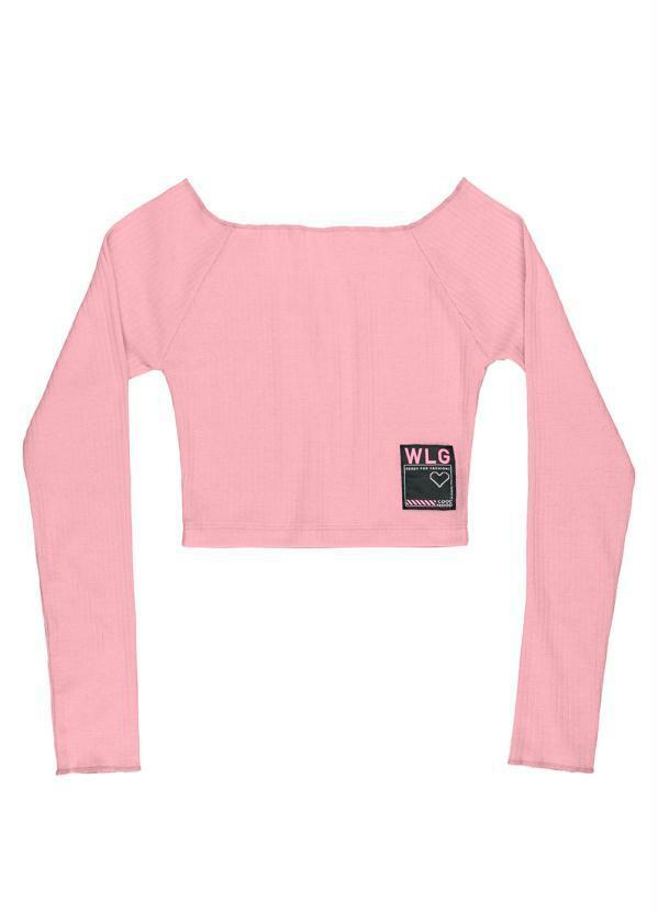 Blusa Cropped Juvenil Menina Rosa