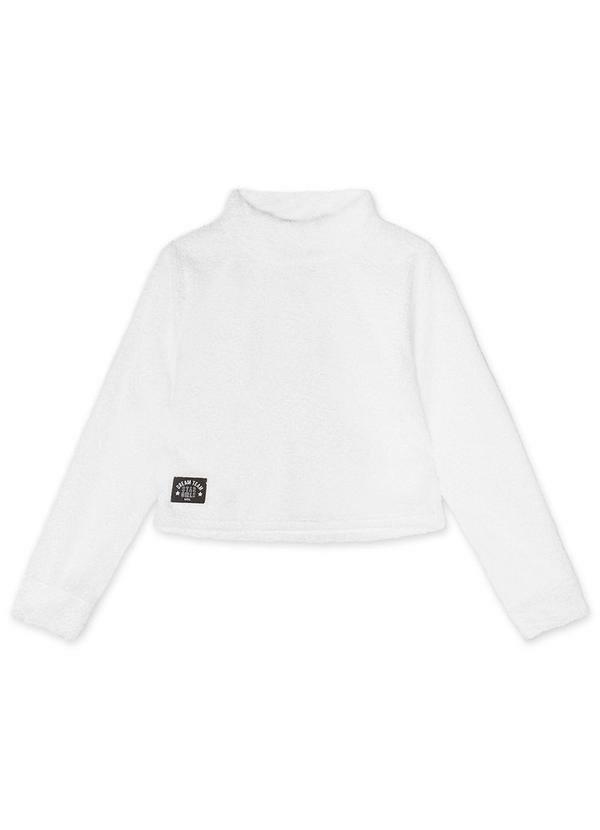 Blusa Cropped Manga Longa Infantil Branco