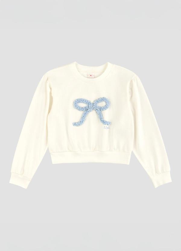 Blusa Cropped Manga Longa Laço Marisol Branco