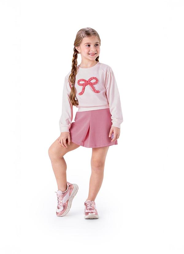 Blusa Cropped Manga Longa Laço Marisol Rosa