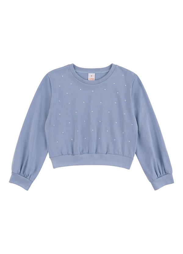 Blusa Cropped Manga Longa Marisol Azul