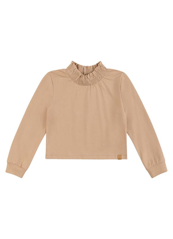 Blusa Cropped Manga Longa Marisol Bege