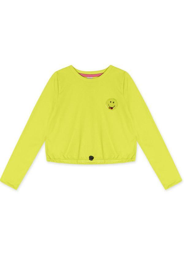Blusa Cropped Manga Longa Verde