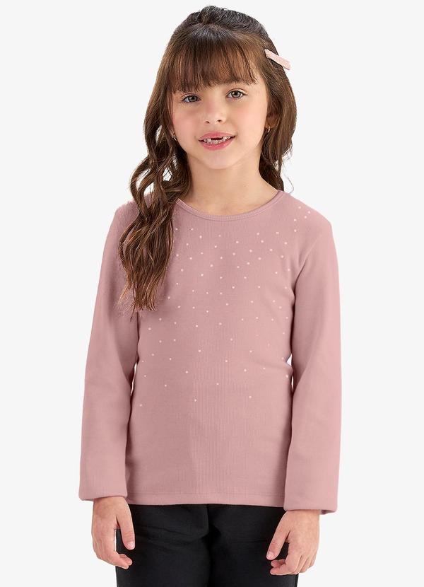 Blusa de Manga Longa em Ribana 2x1 Rosa