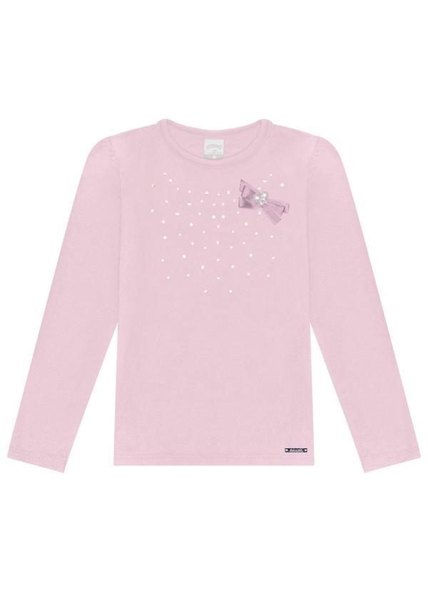 Vista 2 Blusa de Mangas Longas Menina com Strass Rosa Alakazoo Alakazoo