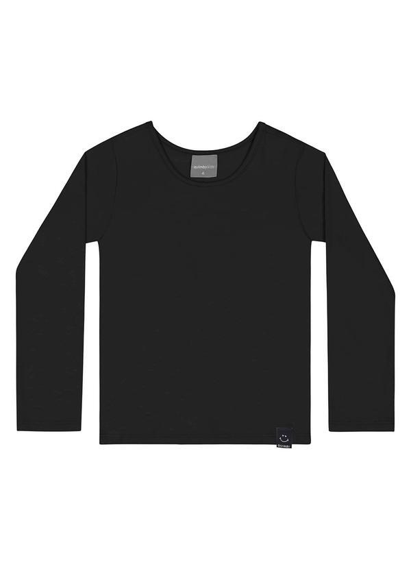 Vista 2 Blusa em Cotton Infantil Menina Preto Quimby Quimby
