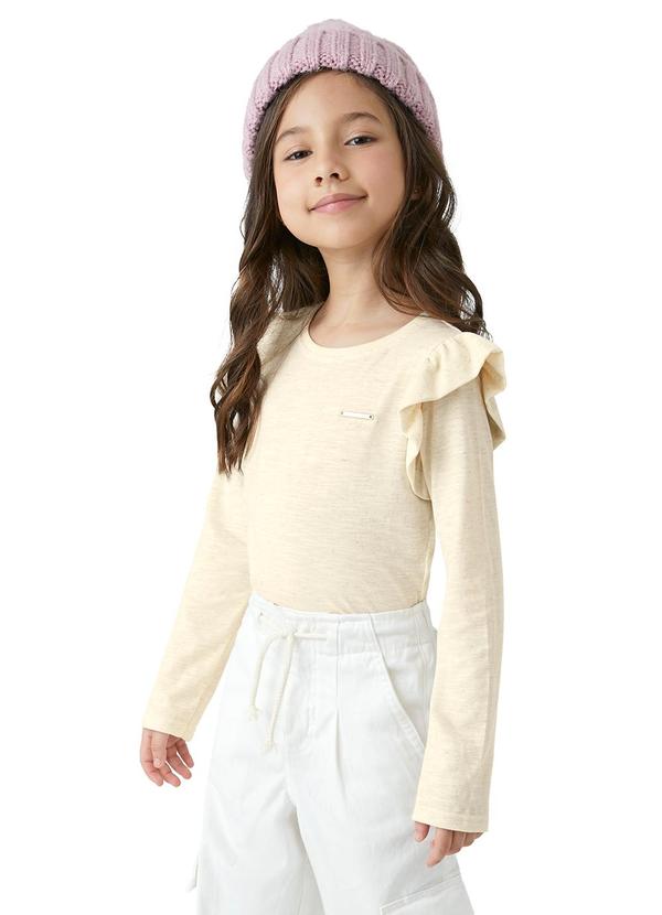 Vista 2 Blusa em Malha Linho Bege Carinhoso Carinhoso