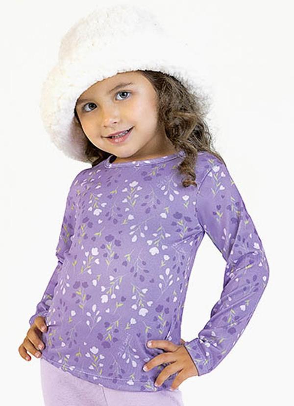 Blusa em Malha Lixada Sublimada Roxo
