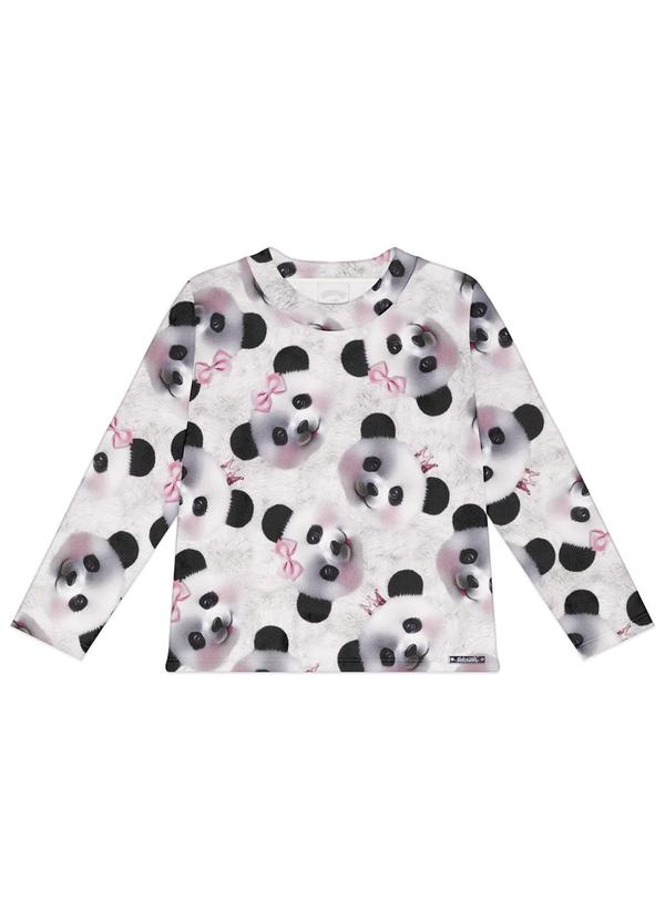 Vista 2 Blusa Estampada de Mangas Longas Menina Branco Alakazoo Alakazoo
