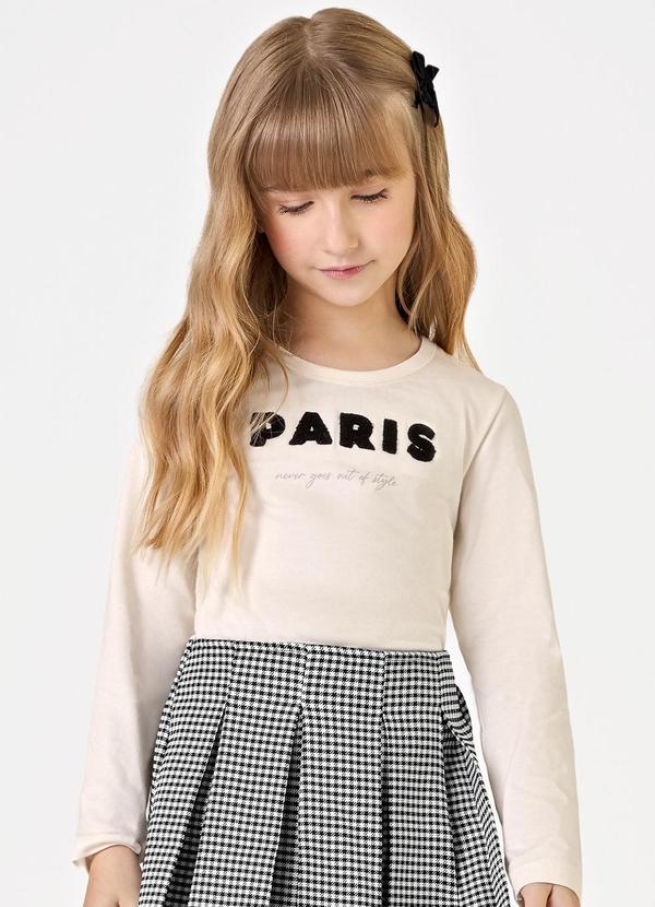 Blusa Feminina Infantil Cotton Bege
