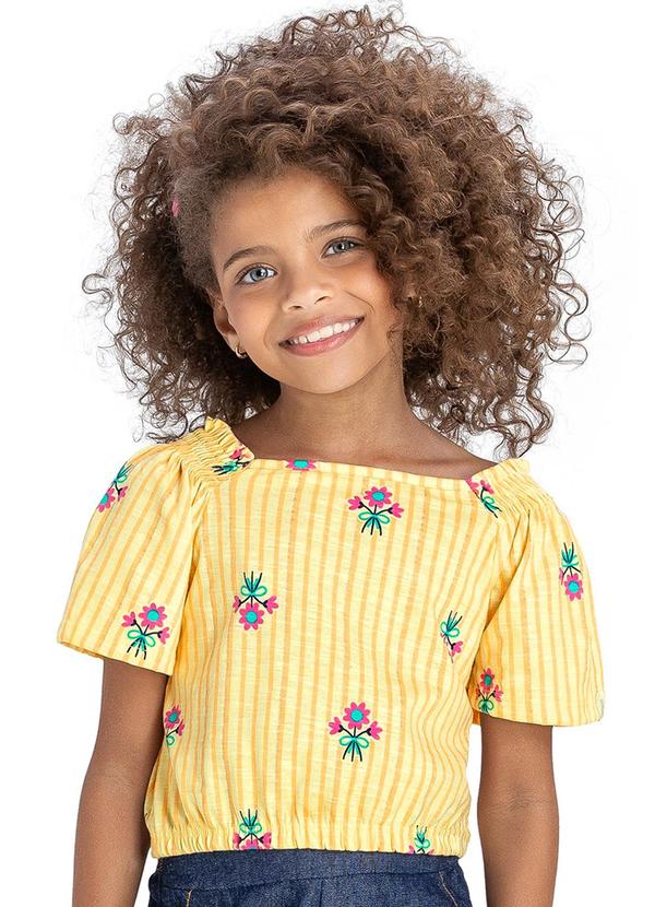Vista 2 Blusa Menina Infantil Amarelo Elian Elian