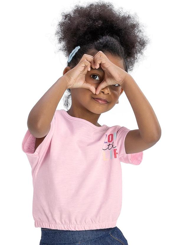 Vista 2 Blusa Menina Infantil Rosa Elian Elian