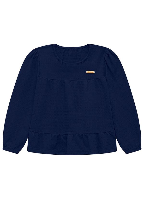 Vista 2 Blusa Infantil Ana Bola com Plaquinha Azul Duduka Duduka