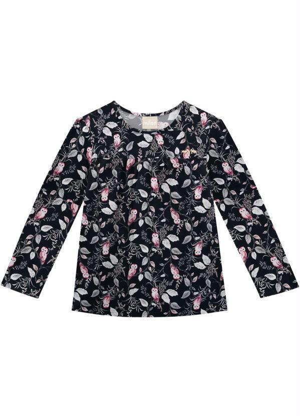 Vista 2 Blusa Infantil Azul Milon Milon