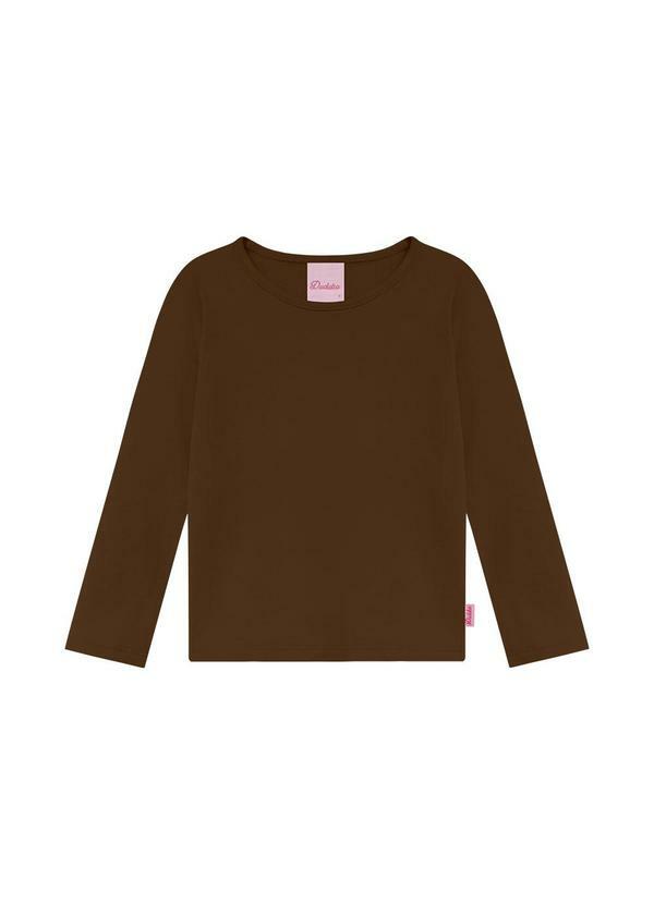 Blusa Infantil Básica Longa Marrom
