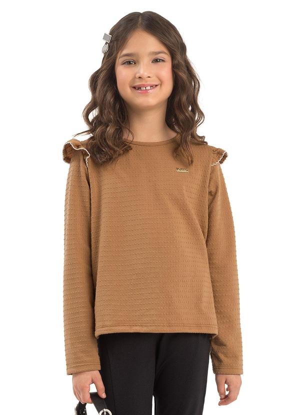 Blusa Infantil com Babado Bege