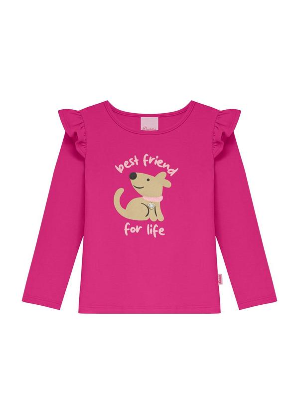 Blusa Infantil com Babado Rosa