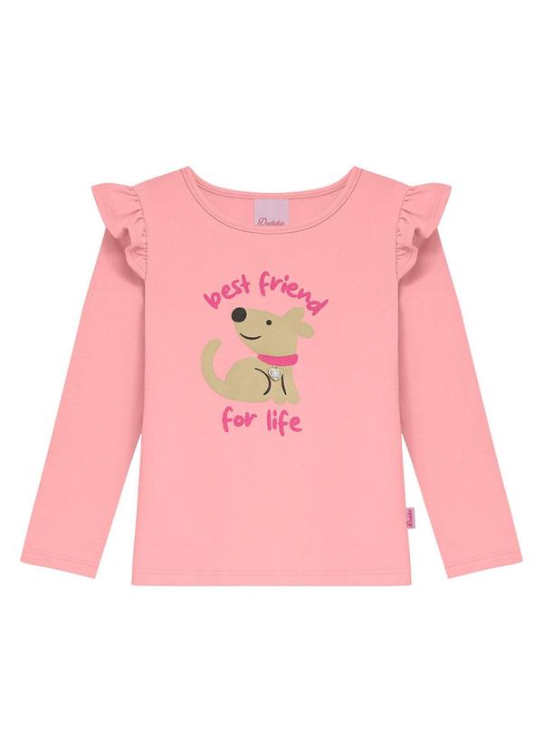Blusa Infantil com Babado Rosa