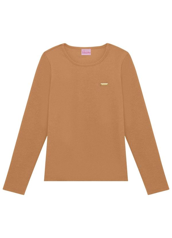 Blusa Infantil com Plaquinha Bege