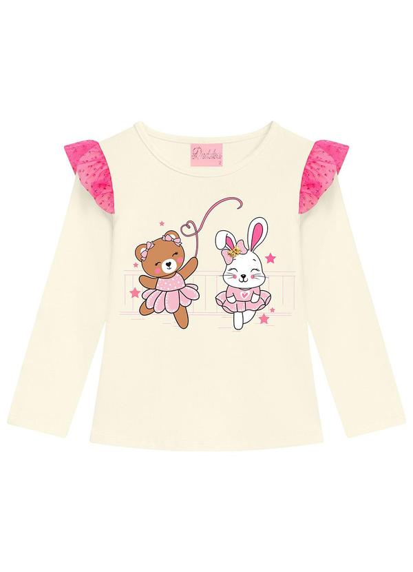 Vista 2 Blusa Infantil em Botão Bege Duduka Duduka
