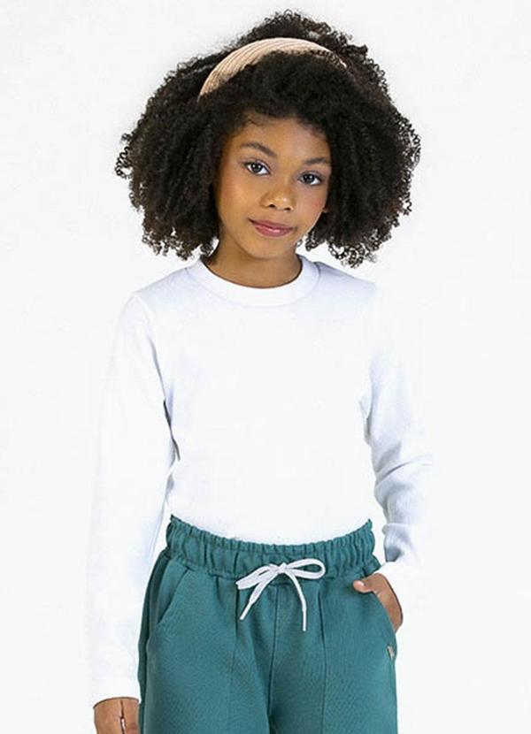 Blusa Infantil em Punho Branco