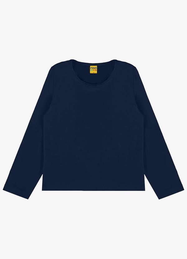 Vista 2 Blusa Infantil Feminina Básicos Azul Rovi Kids Rovi Kids
