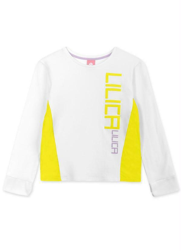Vista 2 Blusa Infantil Menina Manga Longa Branco Lilica Ripilica Lilica Ripilica