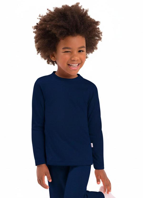 Blusa Infantil Gola Molde Azul