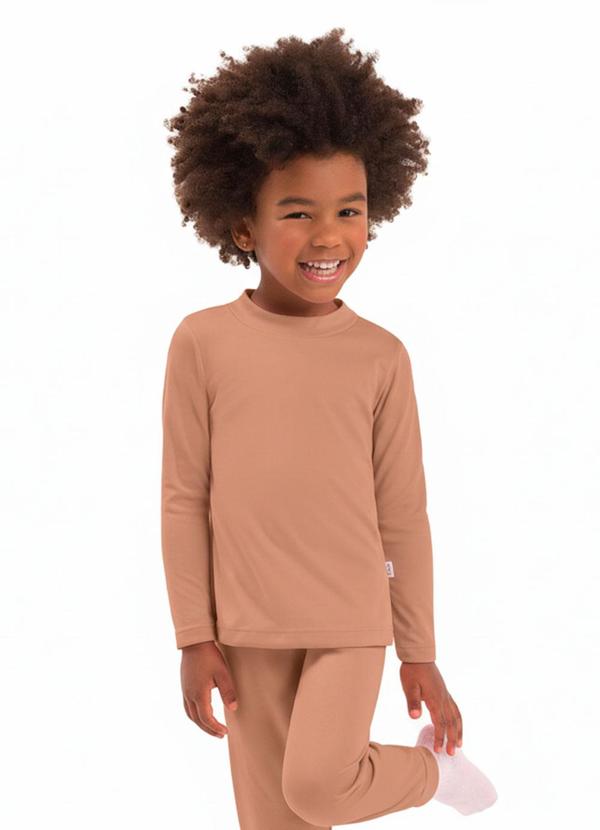 Blusa Infantil Gola Molde Marrom