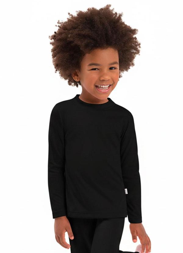 Blusa Infantil Gola Molde Preto