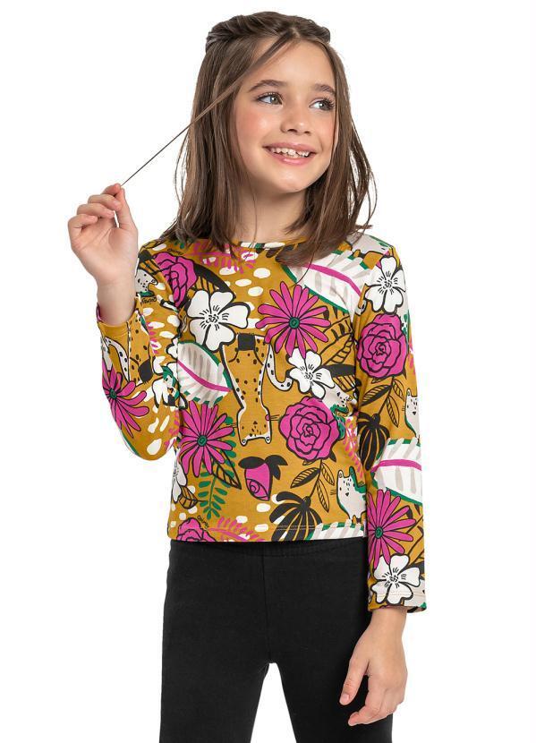 Vista 2 Blusa Infantil Manga Longa Amarelo Quimby Quimby