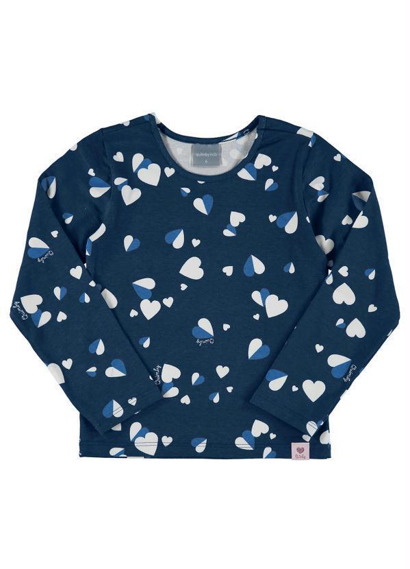 Vista 2 Blusa Infantil Manga Longa Azul Quimby Quimby