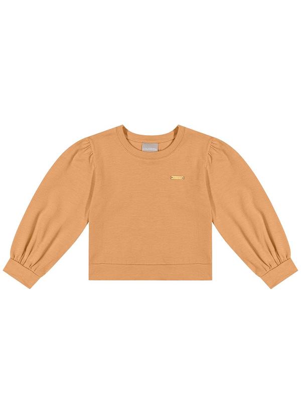 Vista 2 Blusa Infantil Manga Longa Bufante Laranja Colorittá Colorittá