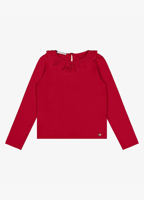 Vista 2 Blusa Infantil Manga Longa Cotton Vermelho Trick Nick Trick Nick